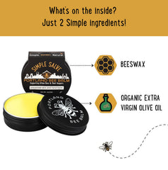 Portland Bee Balm Simple Salve closeup shows beeswax texture for nourishing skin