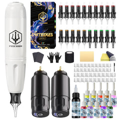 POSEIDON wireless rotary tattoo machine for precise lining and shading.
