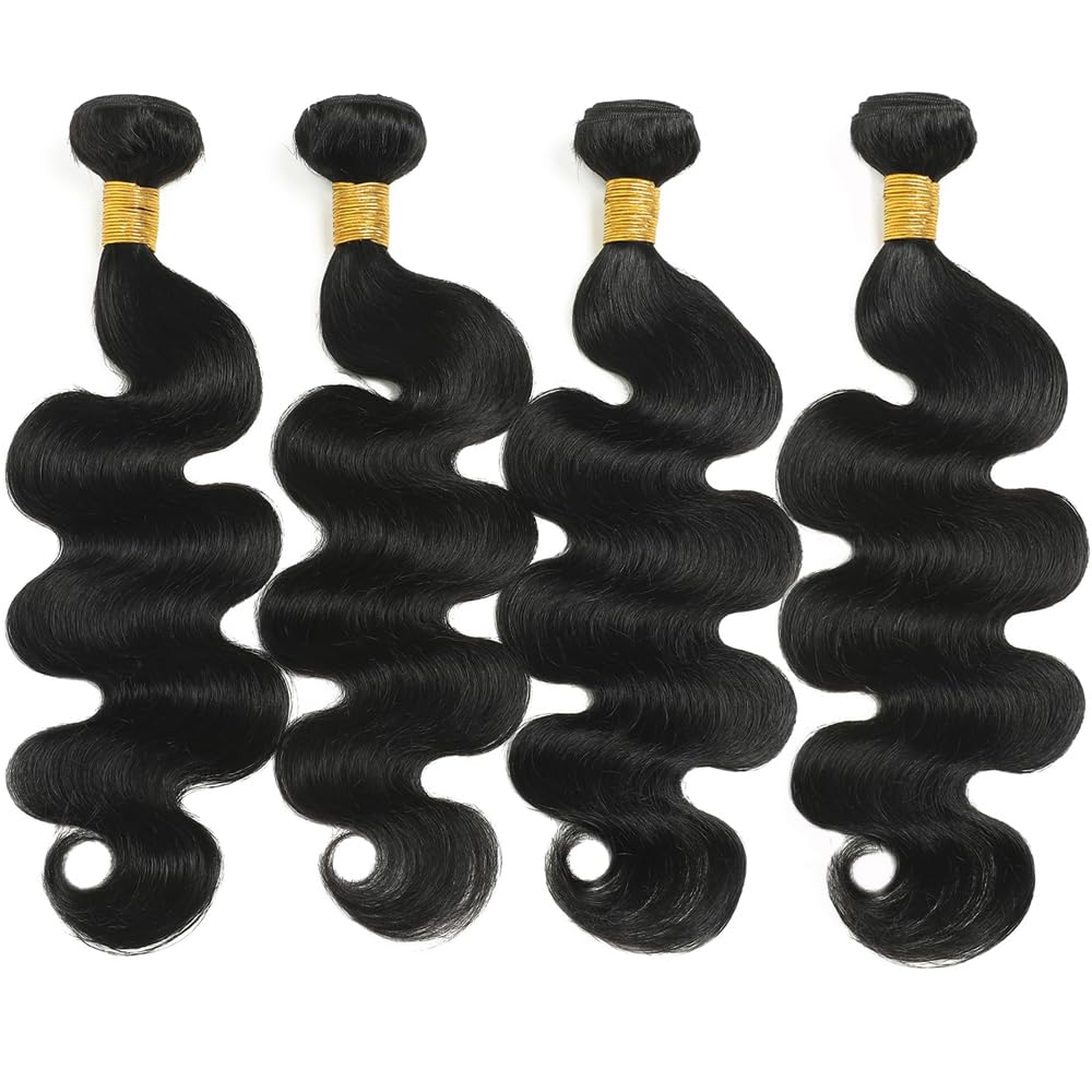 Poshbash body wave bundles 16 inch, versatile extension for braids or wigs
