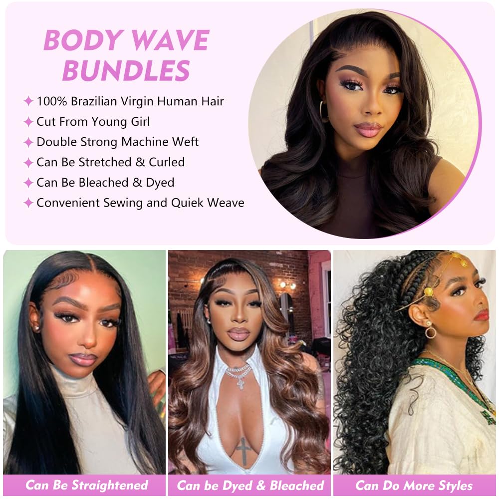 Poshbash Brazilian Virgin hair bundles, silky soft and durable for styling