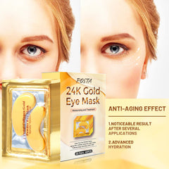 POSTA 24K Gold Eye Mask close-up shows shimmering gold powder