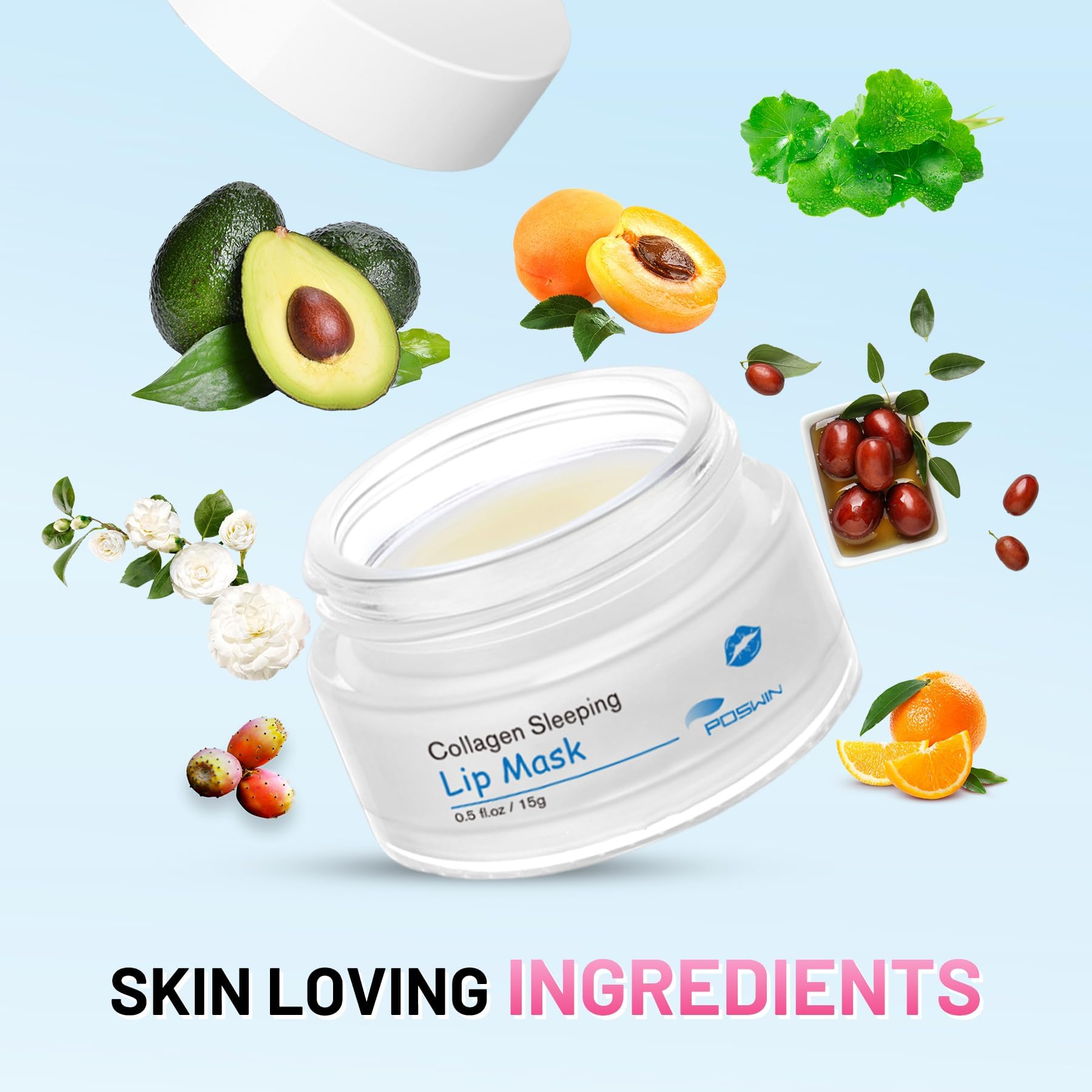 POSWIN Lip Sleeping Mask morning softness indicates smoother lips.