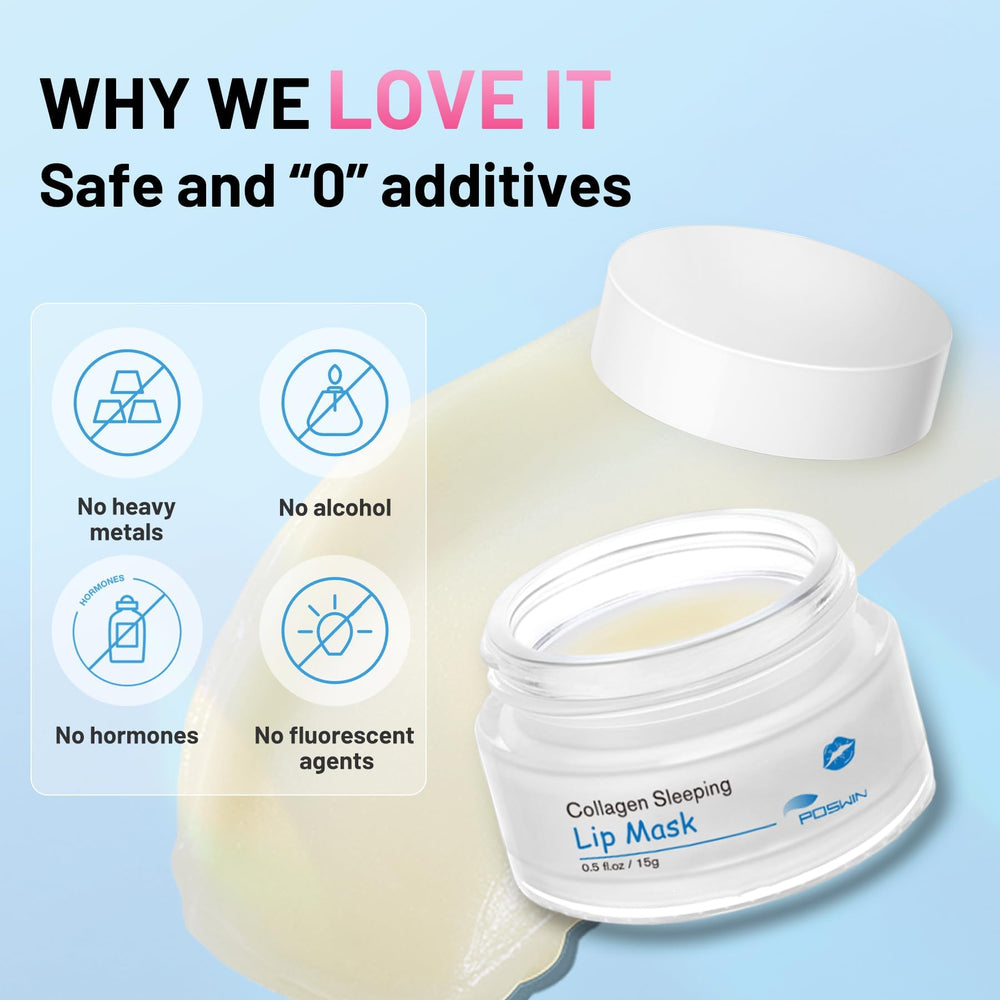 POSWIN Lip Sleeping Mask overnight use suggests long-lasting moisture.