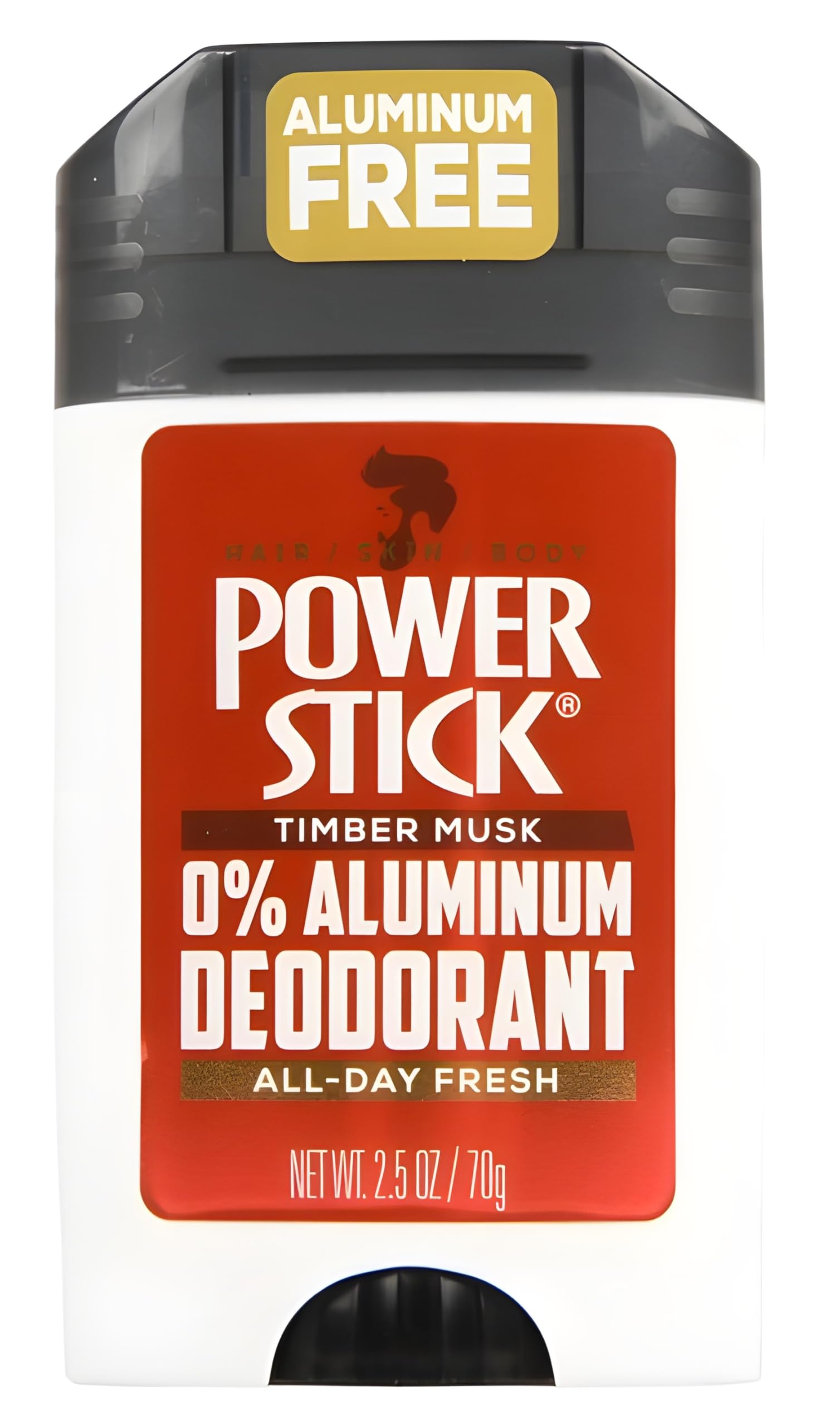 Power Stick Timber Musk four-pack deodorant with convenient value display.