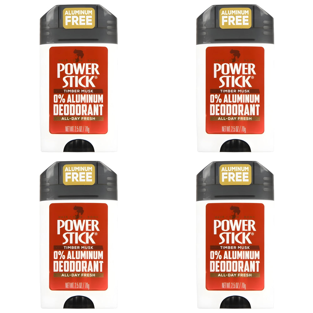 Power Stick Timber Musk deodorant stick top view highlighting compact design for travel.