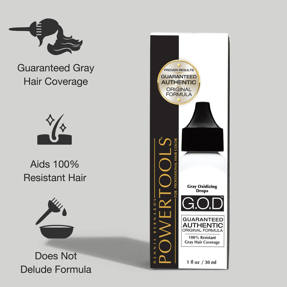 POWERTOOLS Gray Oxidizing Drops packaging and label emphasize ease of use