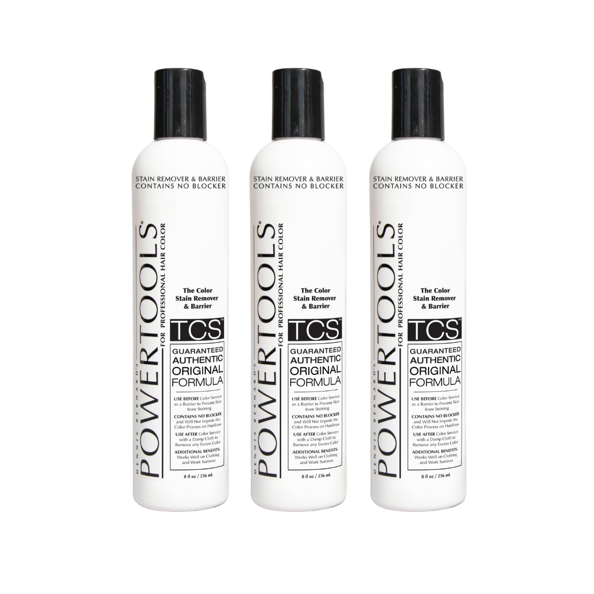 POWERTOOLS TCS barrier cream being applied to skin to prevent hair color staining.