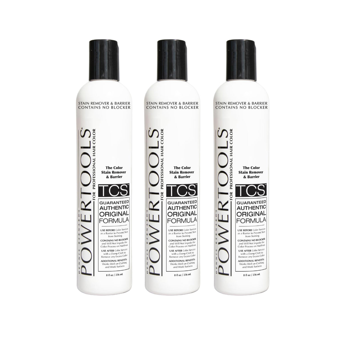 POWERTOOLS TCS barrier cream being applied to skin to prevent hair color staining.