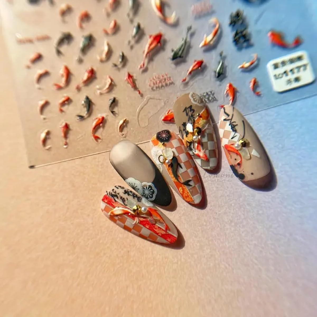 Powpop 5D embossed nail stickers show rich texture and realistic depth