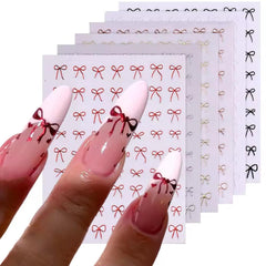 Powpop bow nail stickers with embossed flowers and dreamcatcher for elegant DIY nails.
