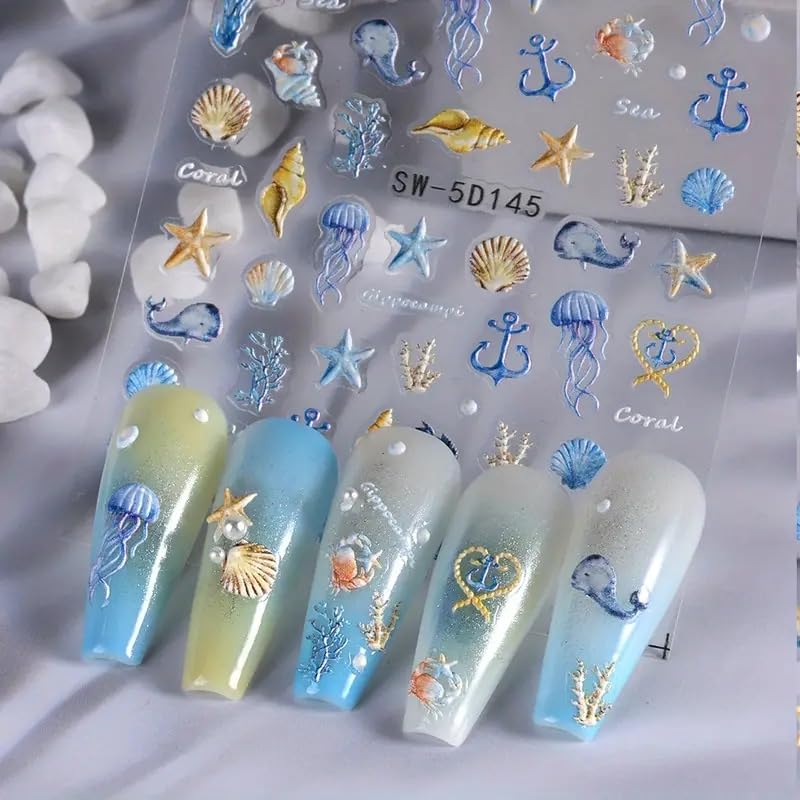 POWPOP butterfly nail decals create delicate accents on natural or artificial nails.