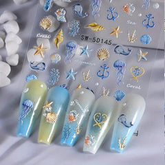 POWPOP butterfly nail decals create delicate accents on natural or artificial nails.