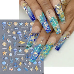 POWPOP dreamcatcher flower nail stickers offer chic, intricate nail art.