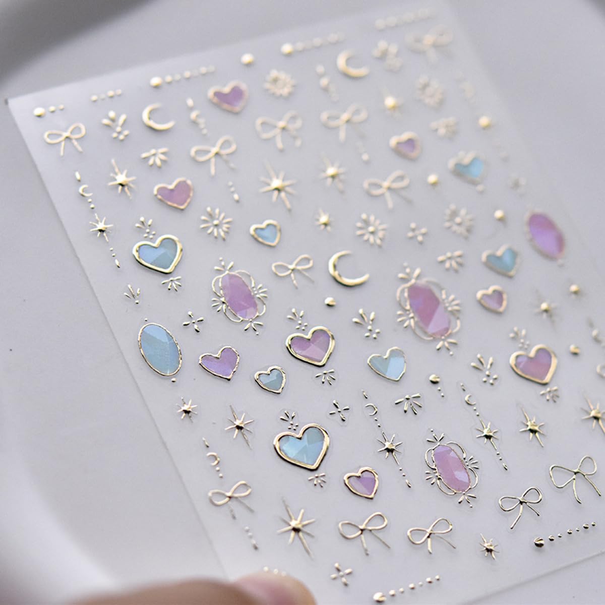 POWPOP Heart Moon dreamcatcher flower decals add delicate details for soft daytime looks.