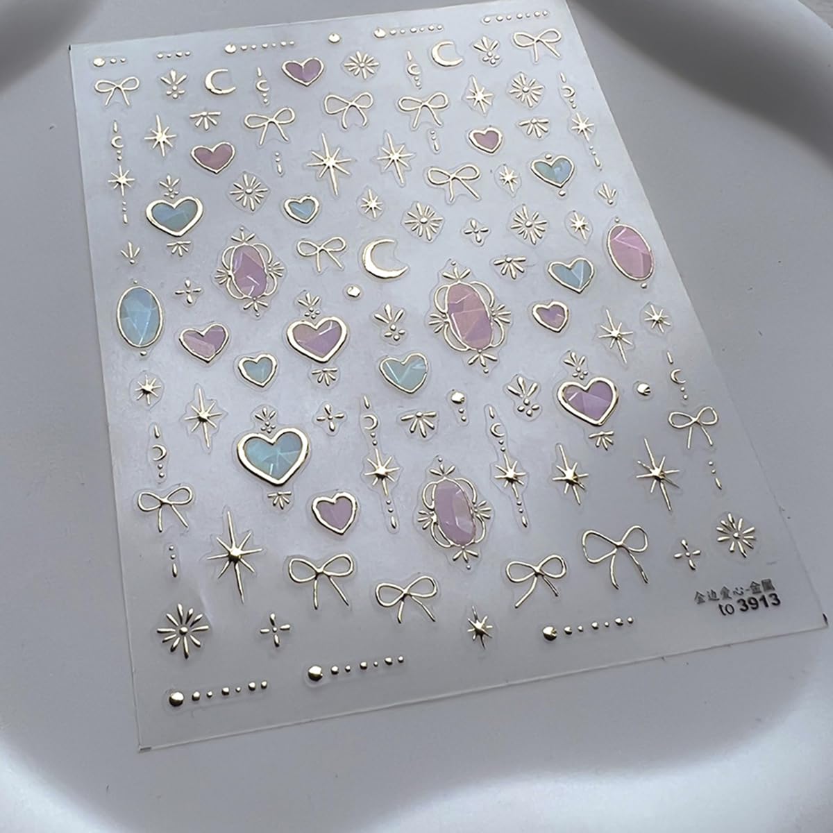 POWPOP Heart Moon gel and acrylic compatible decals stay vibrant under UV light.