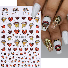POWPOP leopard print lip decals to elevate nail style