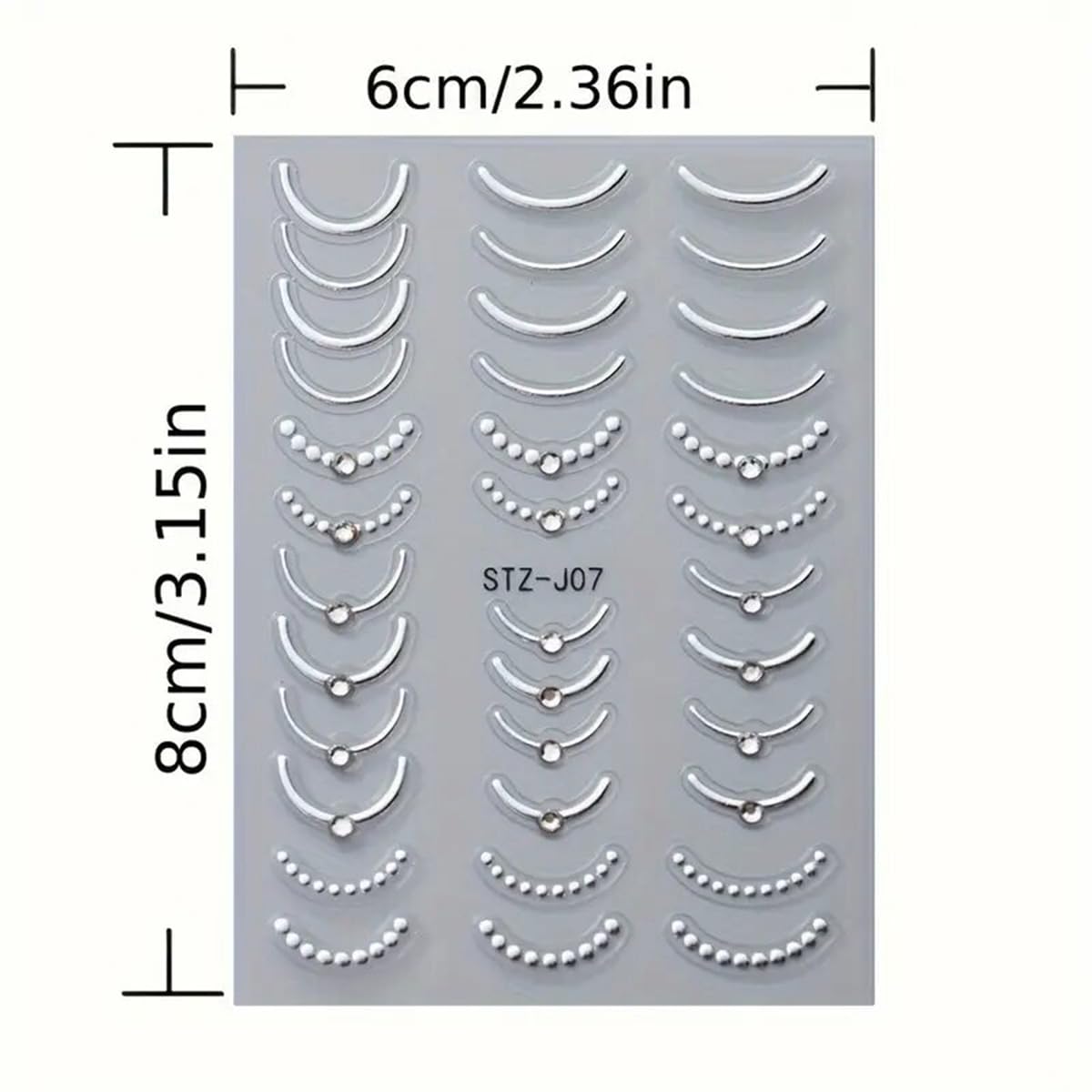 POWPOP silver stripes and rhinestones French decal for sparkle.