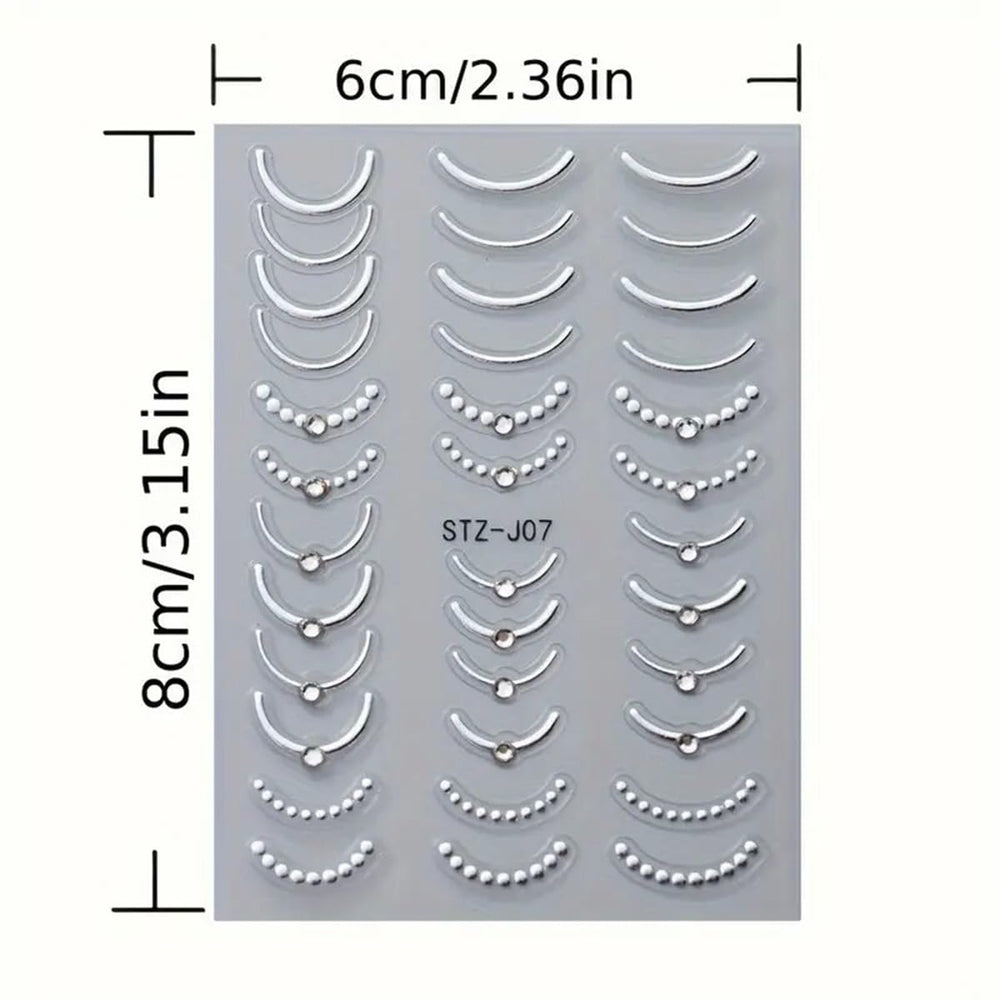 POWPOP silver stripes and rhinestones French decal for sparkle.