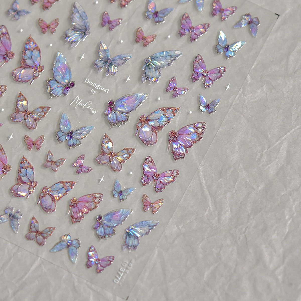 Powpop summer shell butterfly decals brighten natural or artificial nails