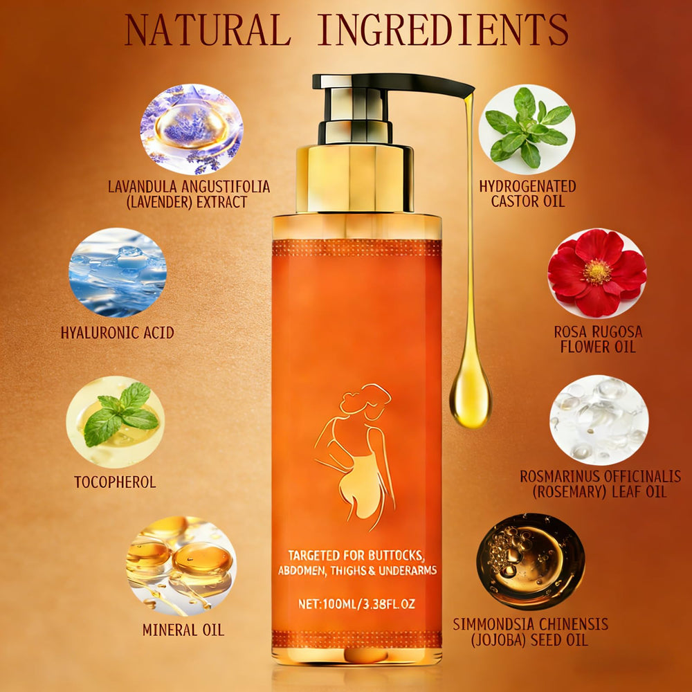 POYICGS Body Firming Oil absorption close-up highlights smooth, hydrated skin