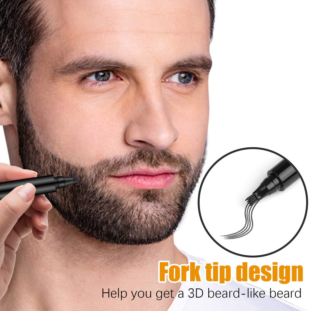 Smiling man with a full, contoured POZILAN beard demonstrating the look.