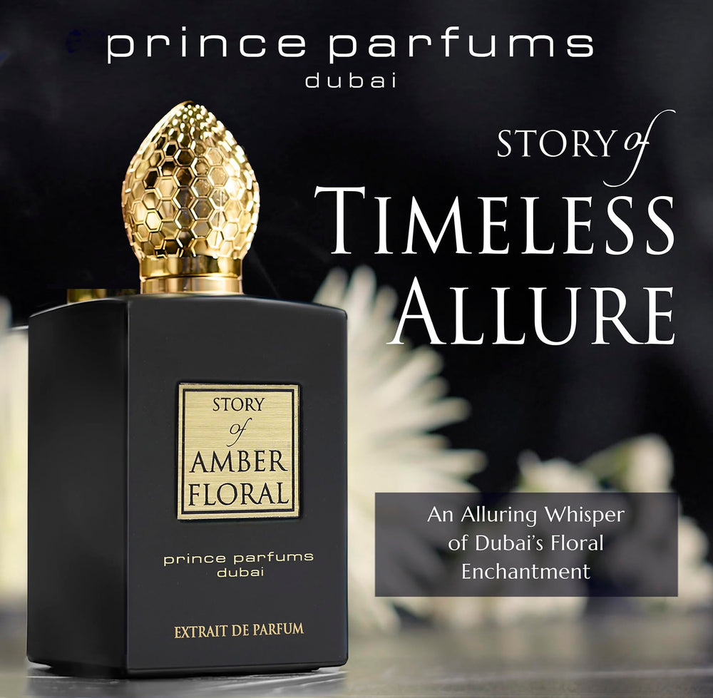 PP Prince Parfums Dubai Amber Floral cap close-up highlighting luxury