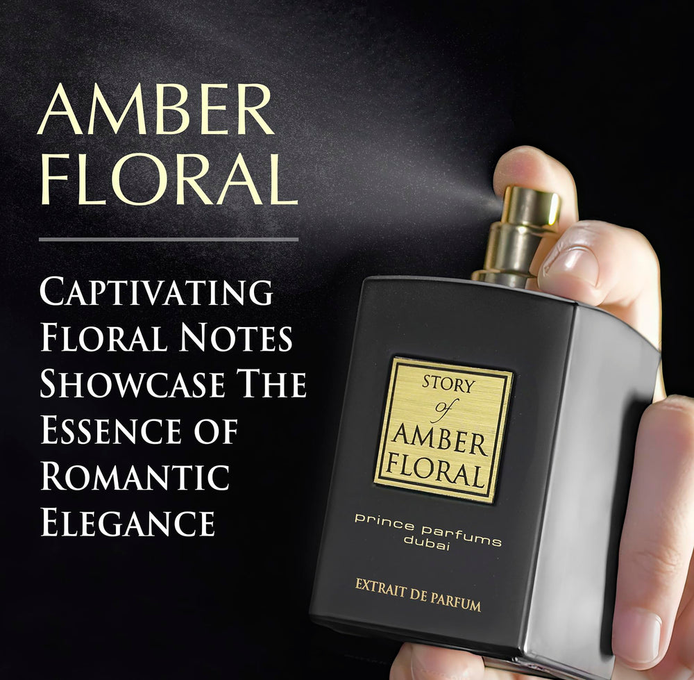 PP Prince Parfums Dubai Amber Floral color swatch previews jasmine and rose