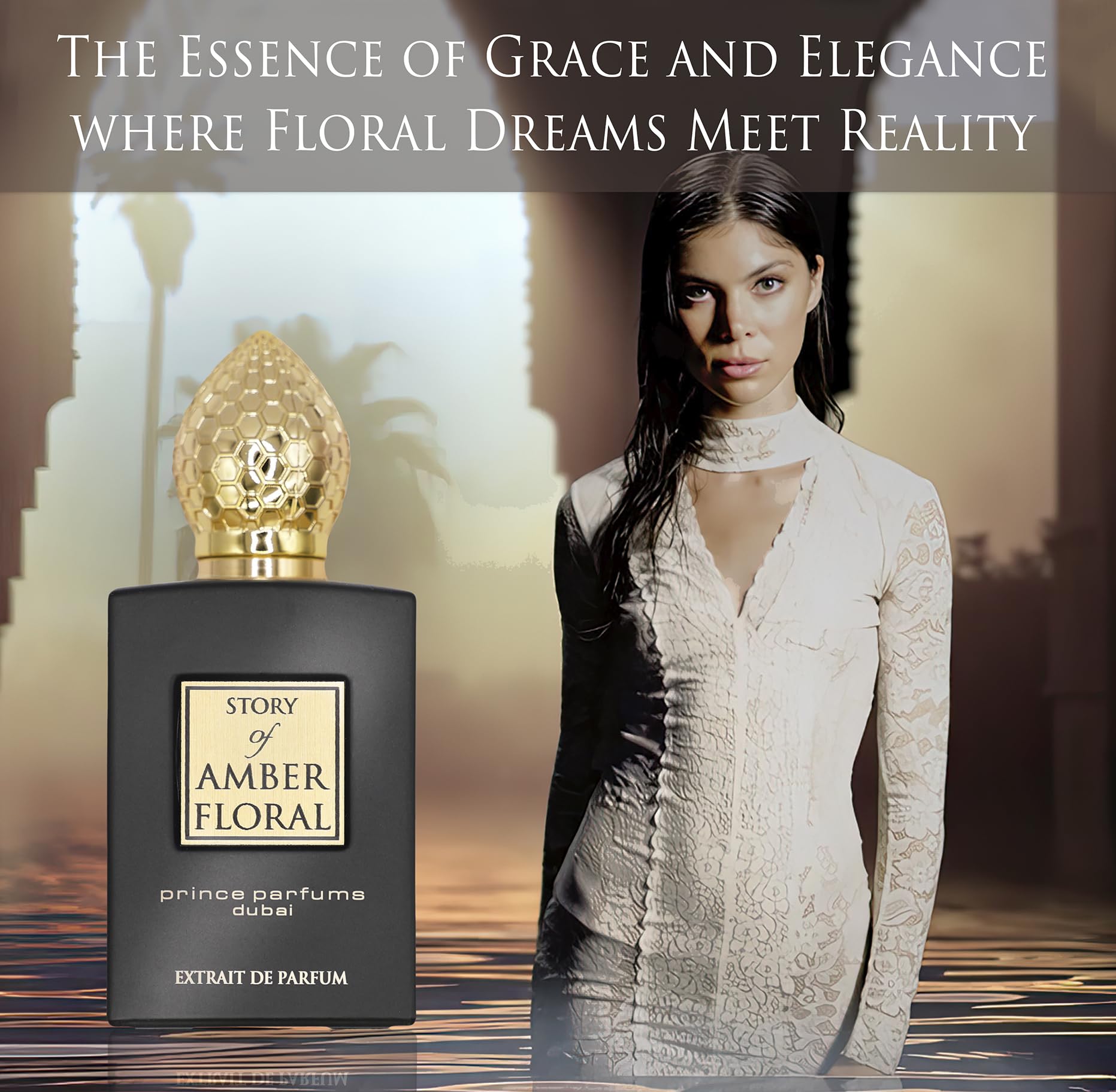 PP Prince Parfums Dubai Amber Floral label detail signals premium quality