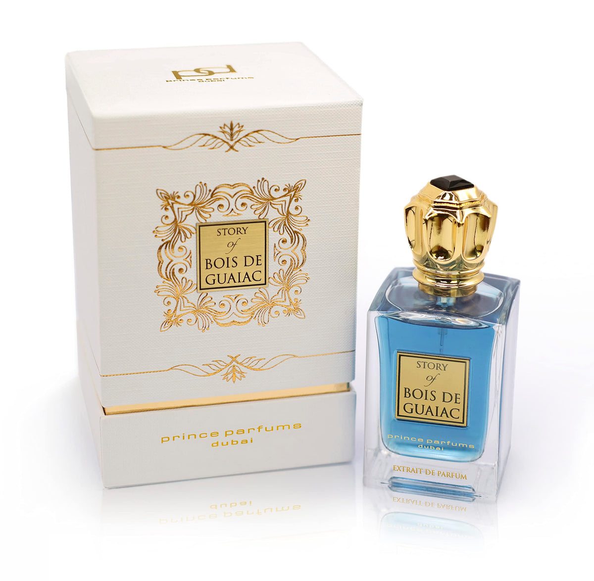 Prince Parfums Dubai Bois de Guaiac bottle front for elegant evenings