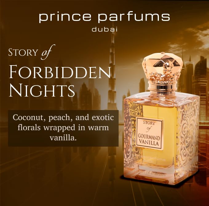 Prince Parfums Dubai Gourmand Vanilla coconut note accent for tropical sweetness and daytime charm.