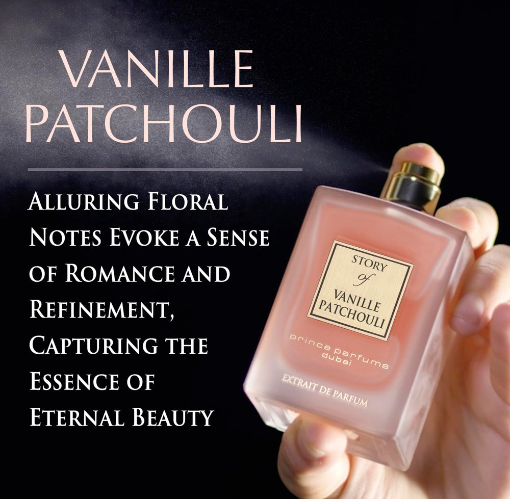 Prince Parfums Dubai Story of Vanille Patchouli ambient shot suggests a sensorial journey