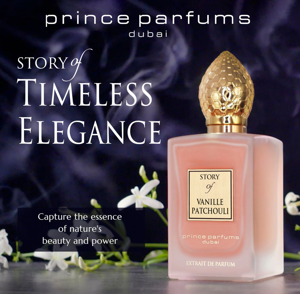 Prince Parfums Dubai Story of Vanille Patchouli cap close-up showing premium design