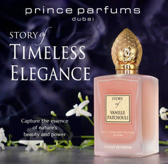Prince Parfums Dubai Story of Vanille Patchouli cap close-up showing premium design