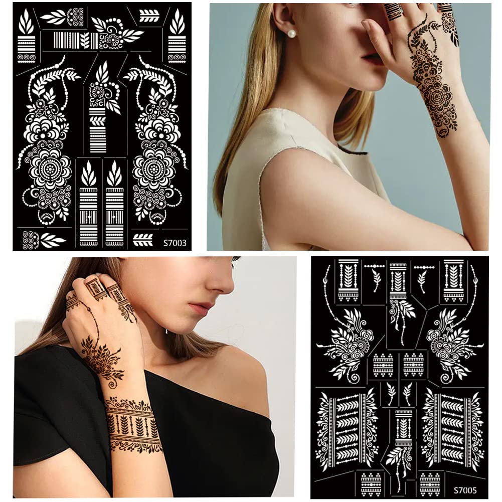 PPVWEY henna stencil body-art design for festival outfits.
