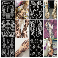 PPVWEY henna stencil hand-pair design for stylish temporary body art at parties.