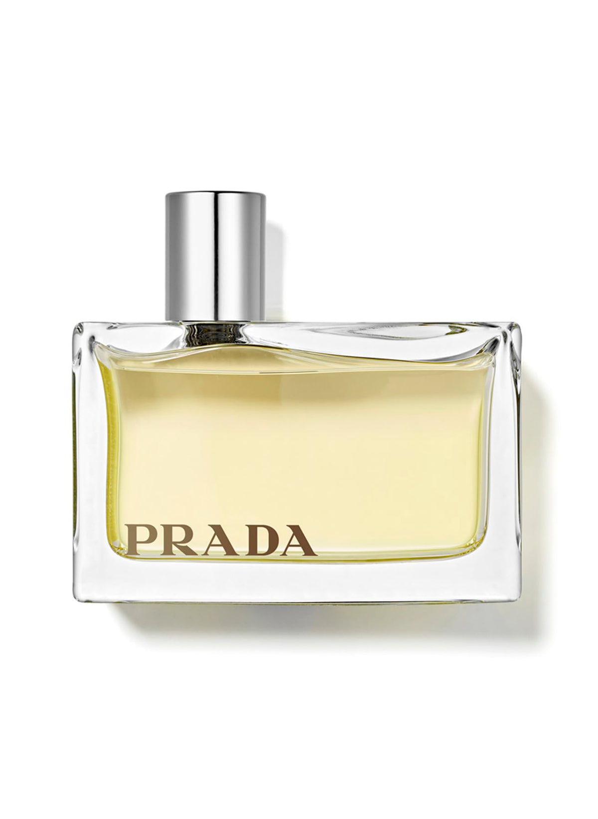 Prada Amber EdP bottle front view highlighting elegant cap and refined presence.