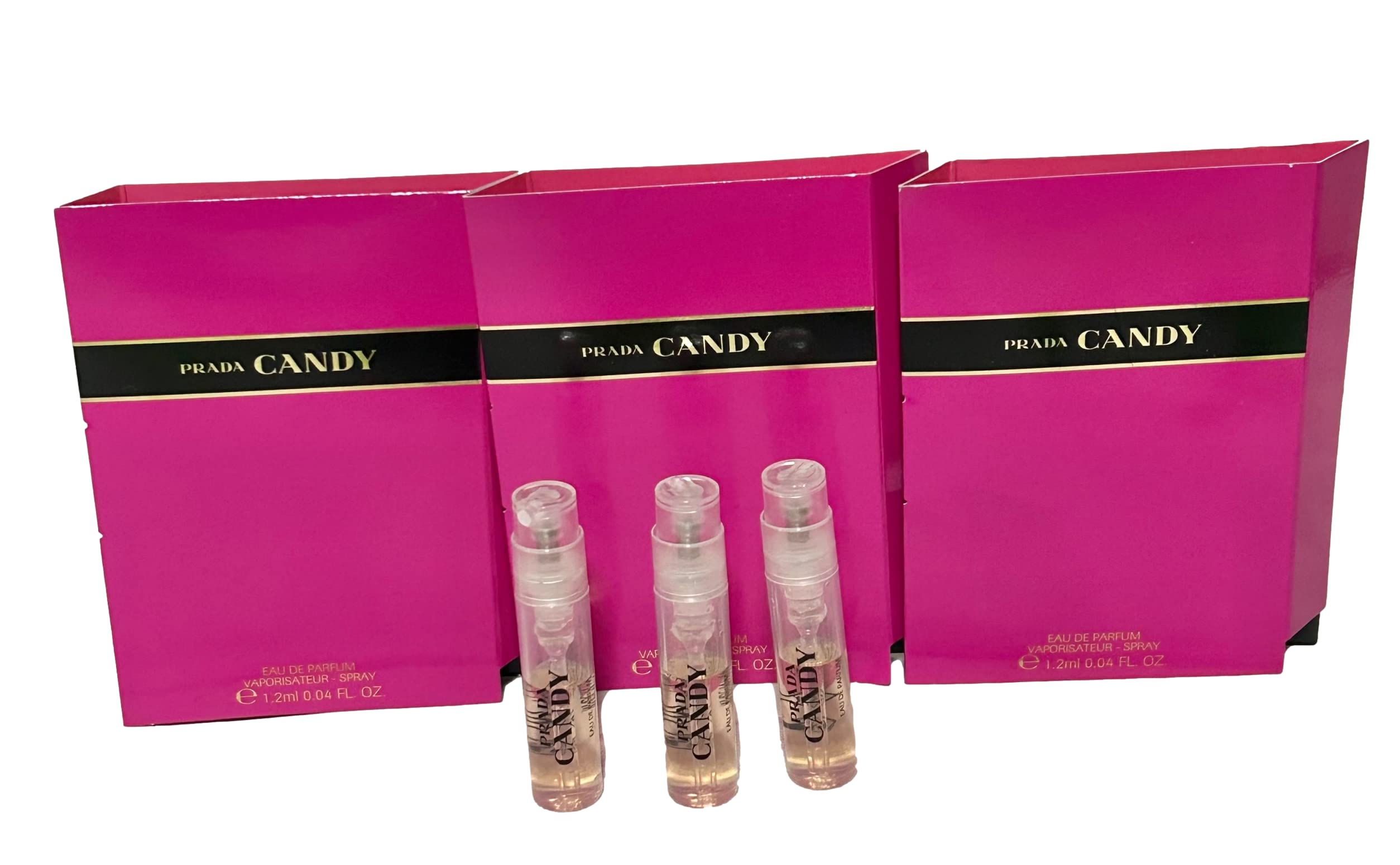Prada Candy sample EDP vial for on-the-go fragrance testing and travel.