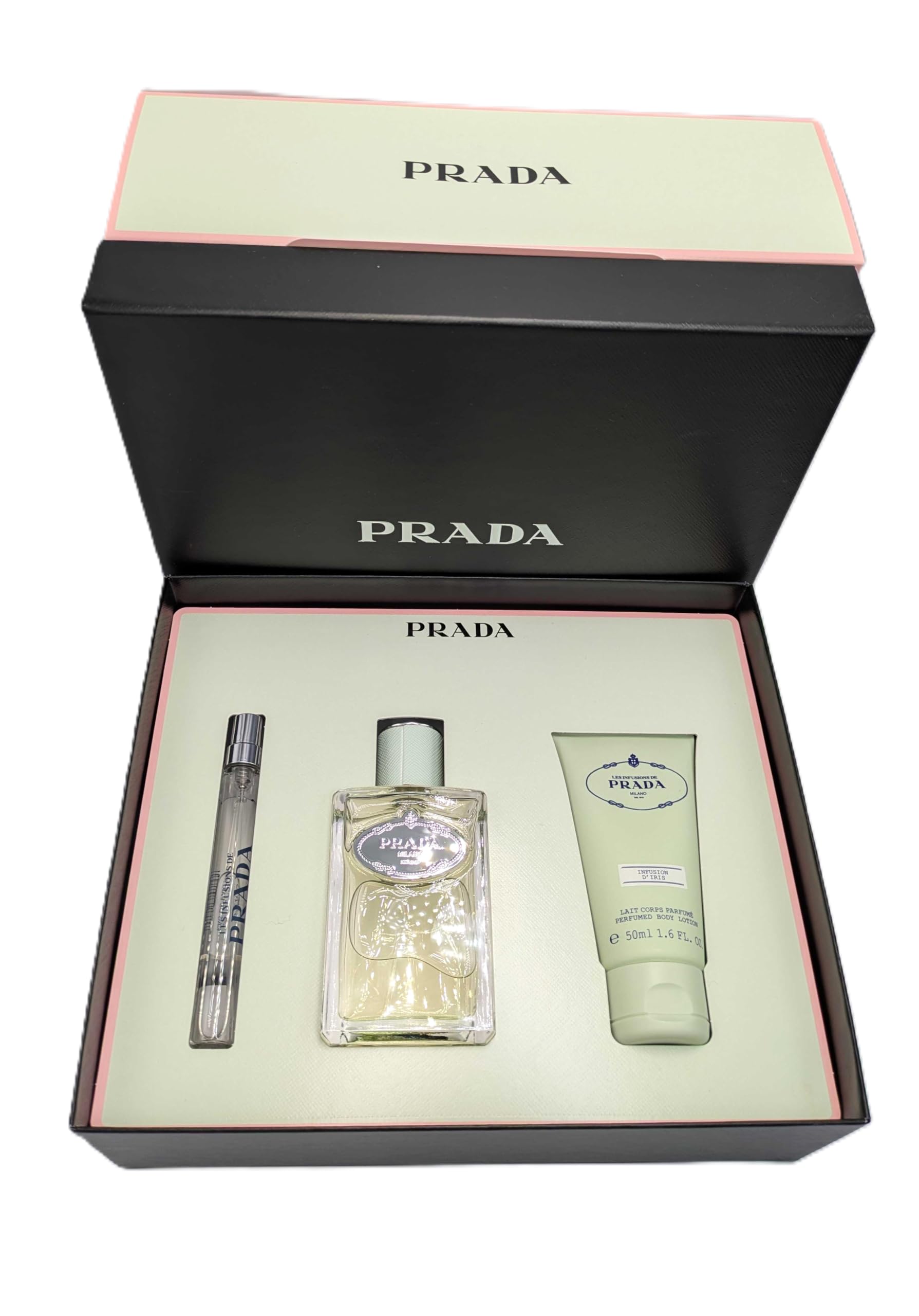 Prada Infusion Iris body lotion tube adds hydration with subtle scent