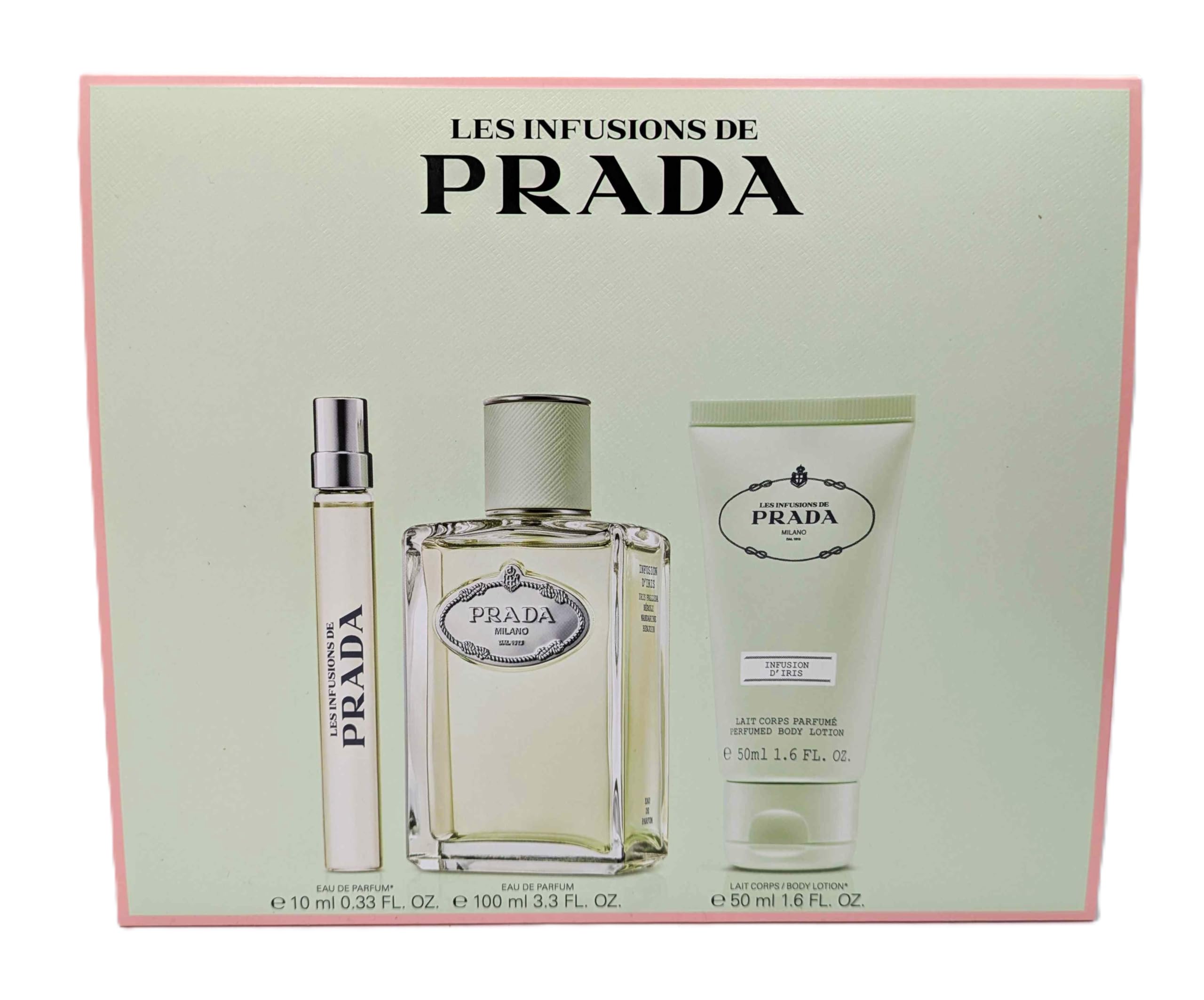 Prada Infusion Iris gift-set packaging box emphasizes premium gifting