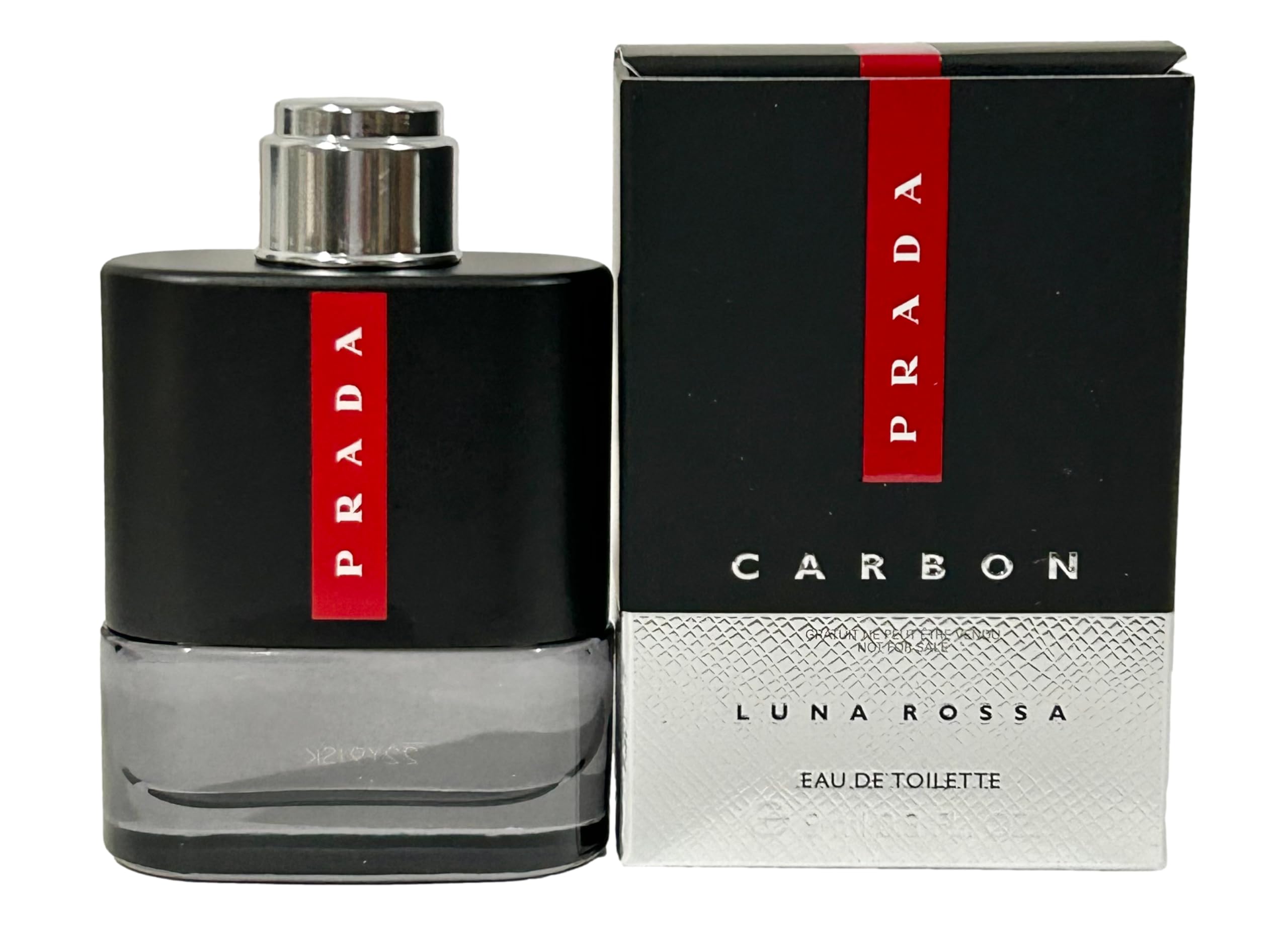 Prada Luna Rossa Carbon sleek black bottle, timeless masculine aesthetics.