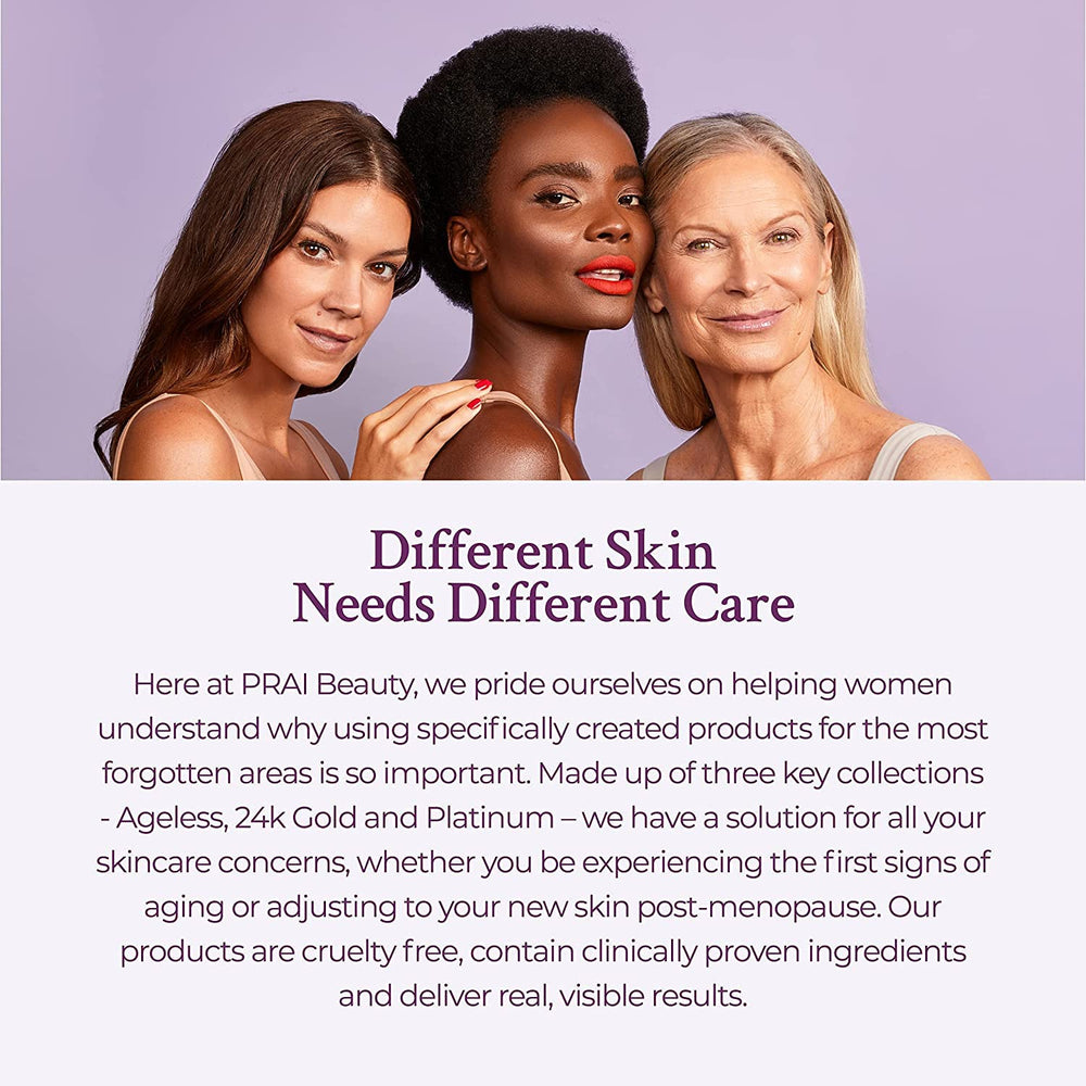 PRAI Ageless Neck Night Cream swatch illustrating rich hydration.