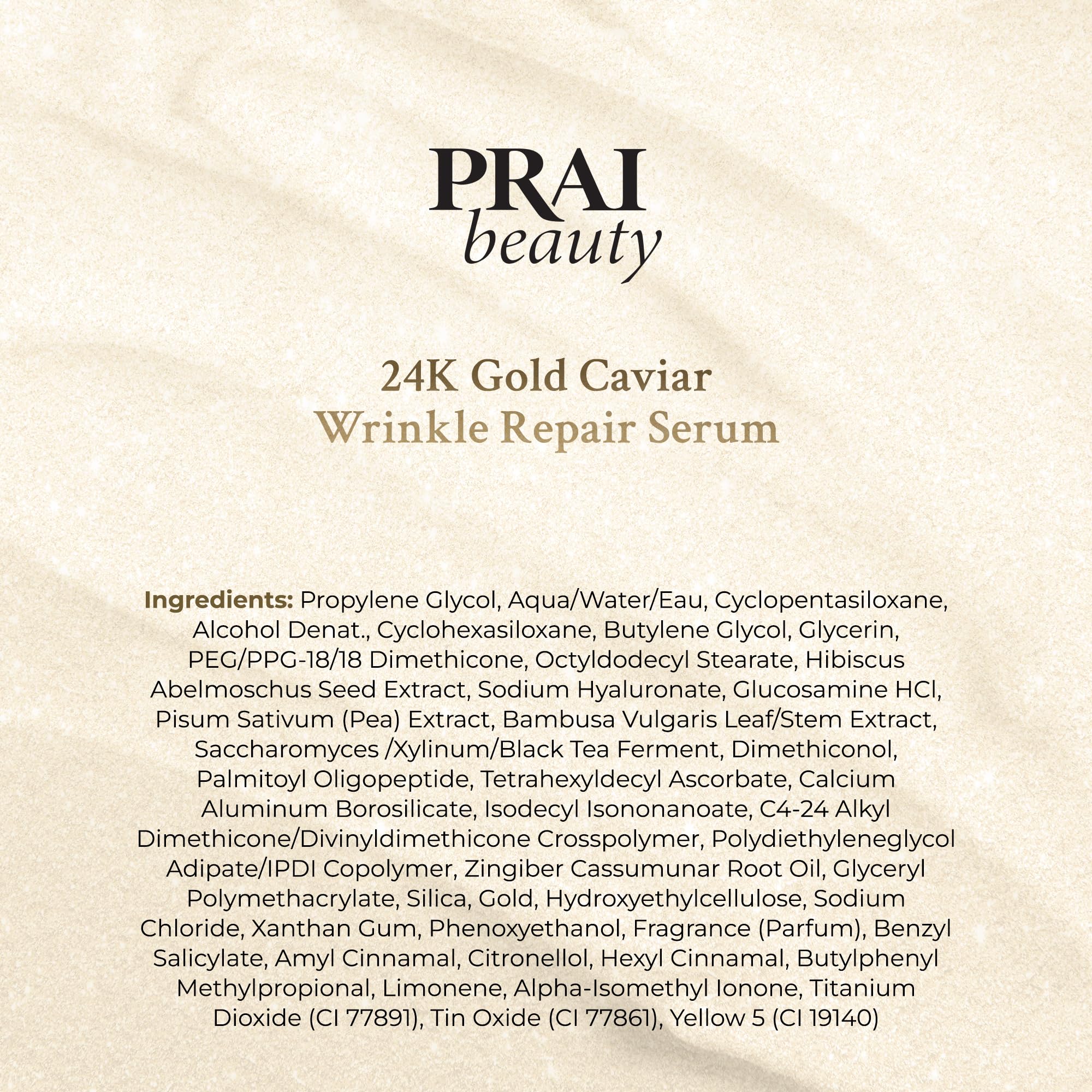 PRAI Beauty 24K Gold Caviar Serum glows as it absorbs into skin.