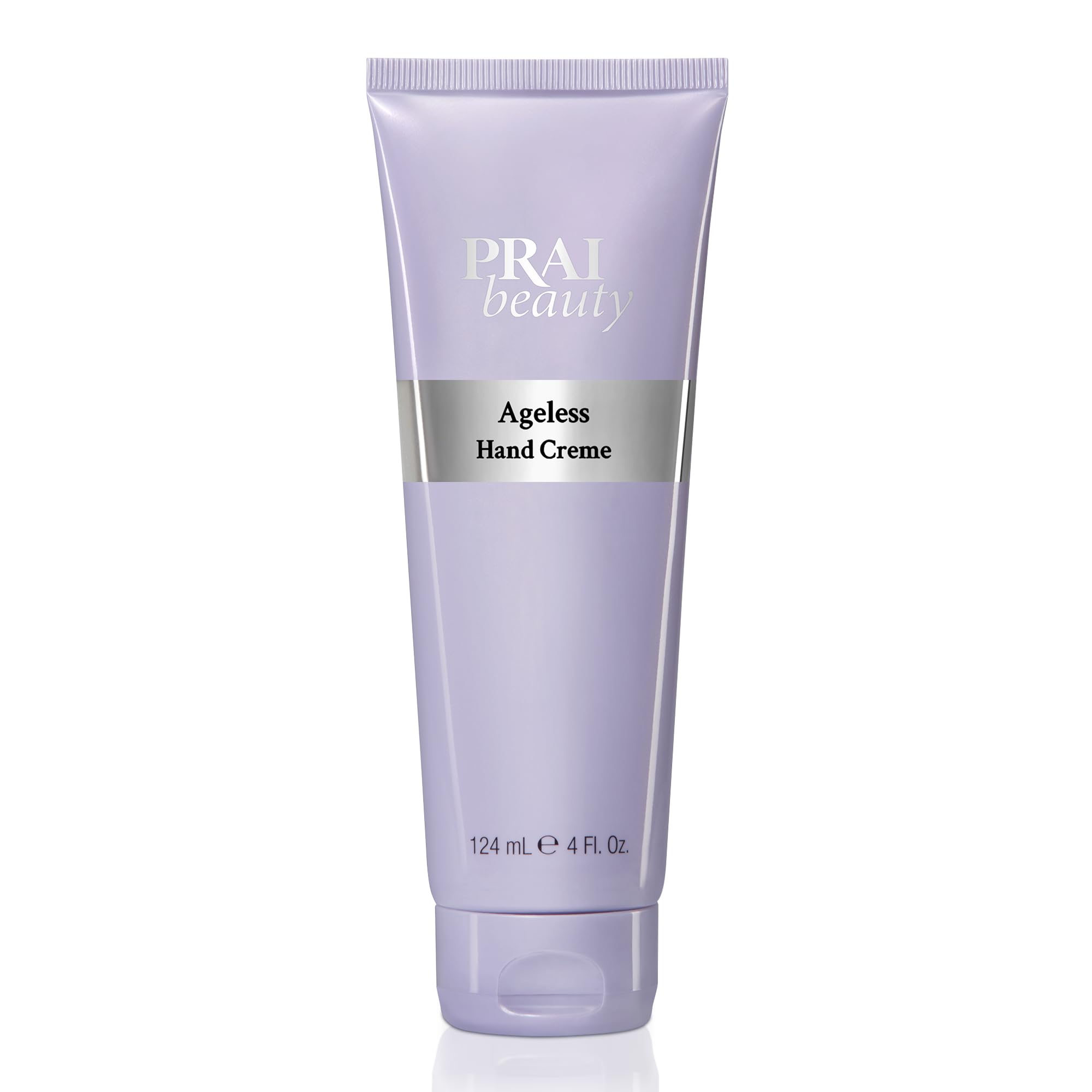 PRAI Beauty Ageless Hand Cream bottle pump showing hydration for dry hands