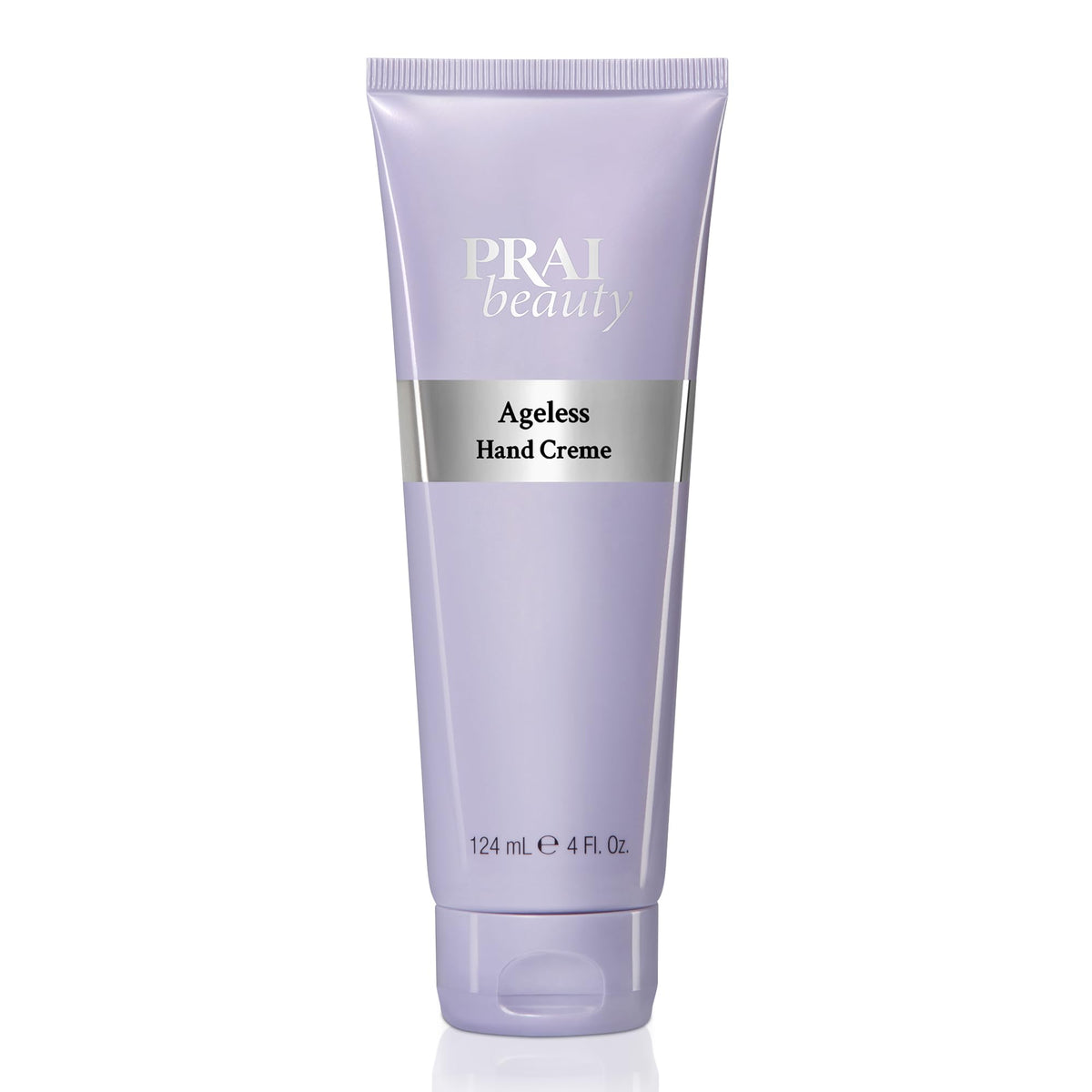 PRAI Beauty Ageless Hand Cream bottle pump showing hydration for dry hands