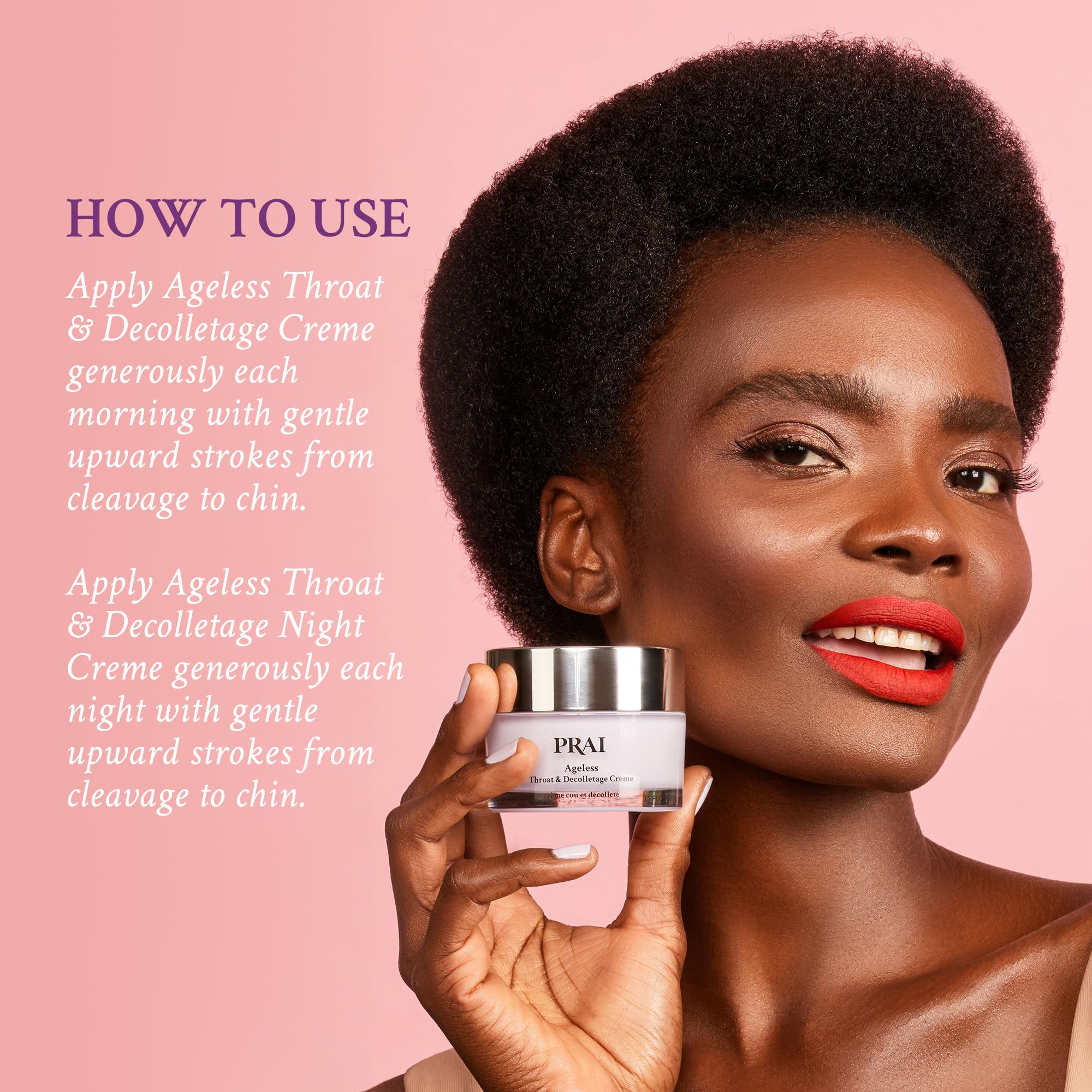 Night decollétage cream swatch demonstrating deep moisturizing formula.