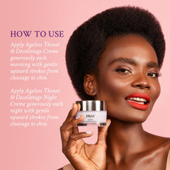 Night decollétage cream swatch demonstrating deep moisturizing formula.