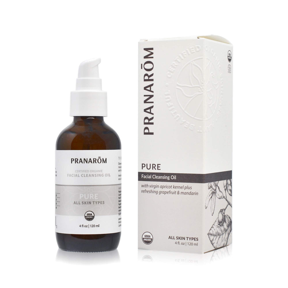 Pranarom Pure Facial Cleansing Oil bottle—gentle makeup removal for all skin types.