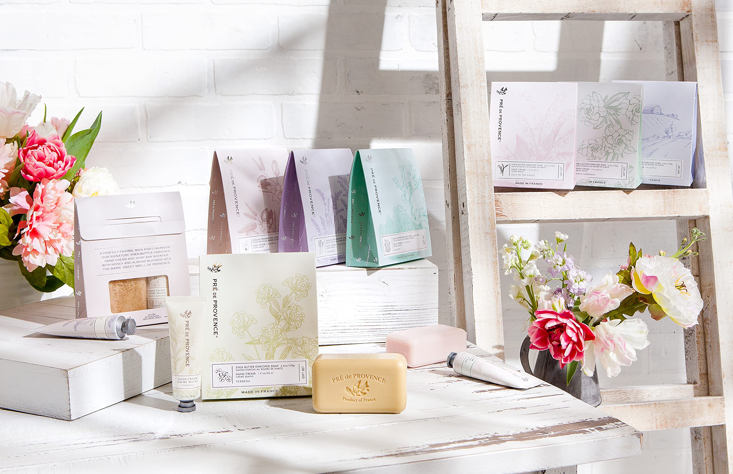 Elegant artisan packaging display for authentic French skincare