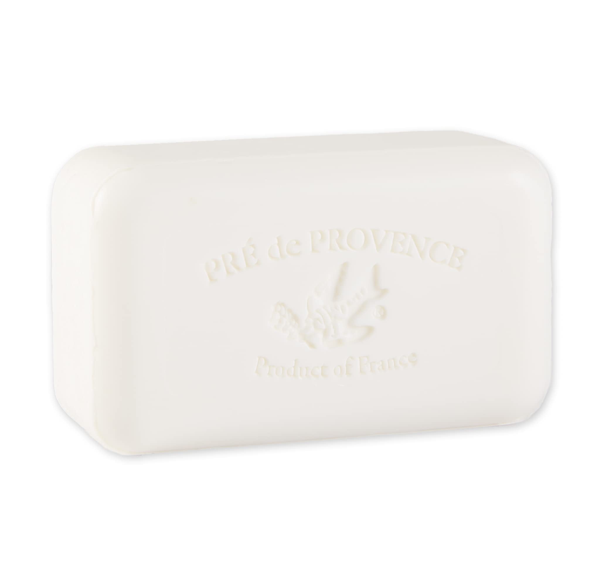 Pre de Provence artisanal soap bar quad milled close-up showing smooth texture and craftsmanship