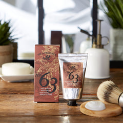 Pre de Provence No. 63 beard cream texture showing lightweight hydration for facial hair